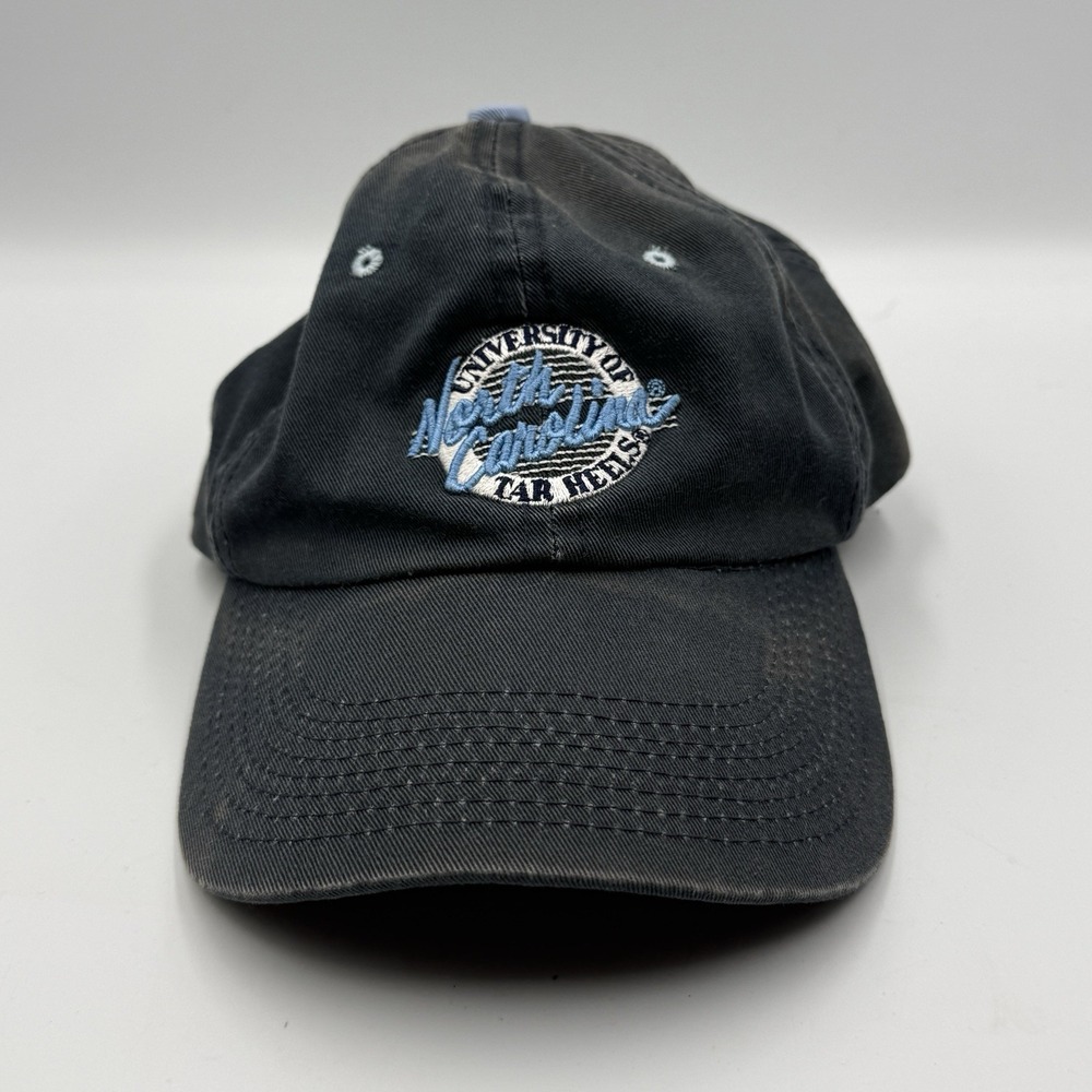 Vintage North Carolina Tar Heels Hat Cap Adjustable OS Blue Circle The Game